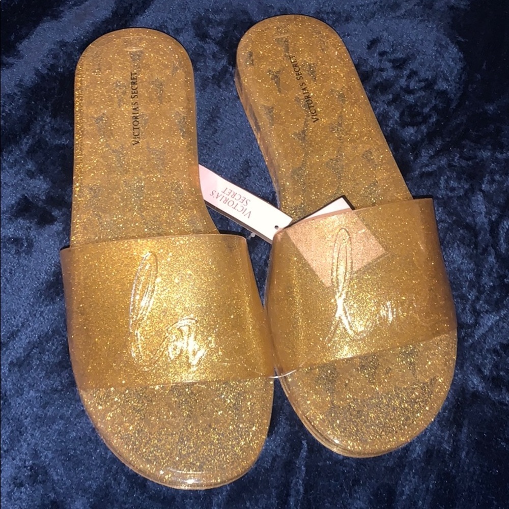 Rare VS Gold Glitter Slides